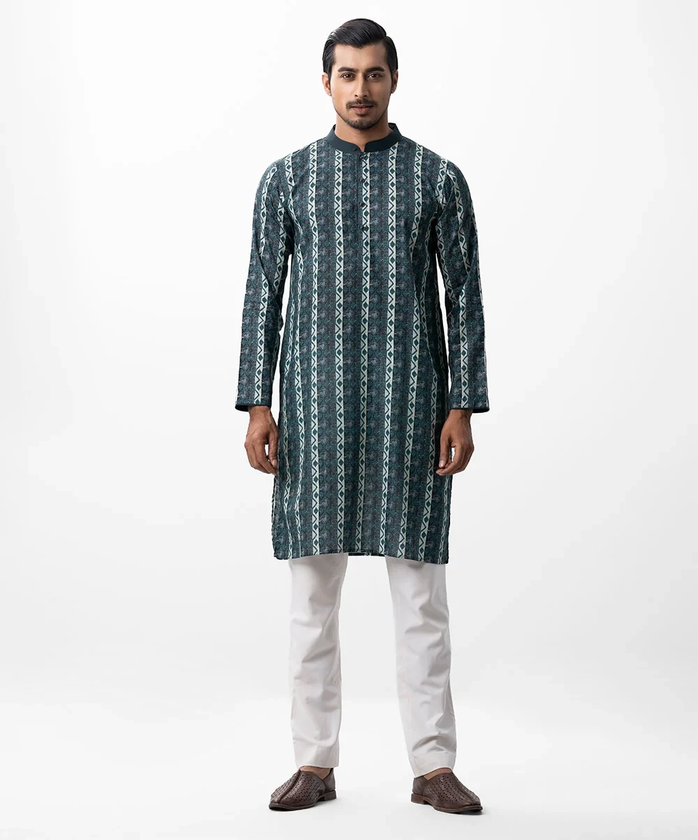 Blue Color Fitted Panjabi 1