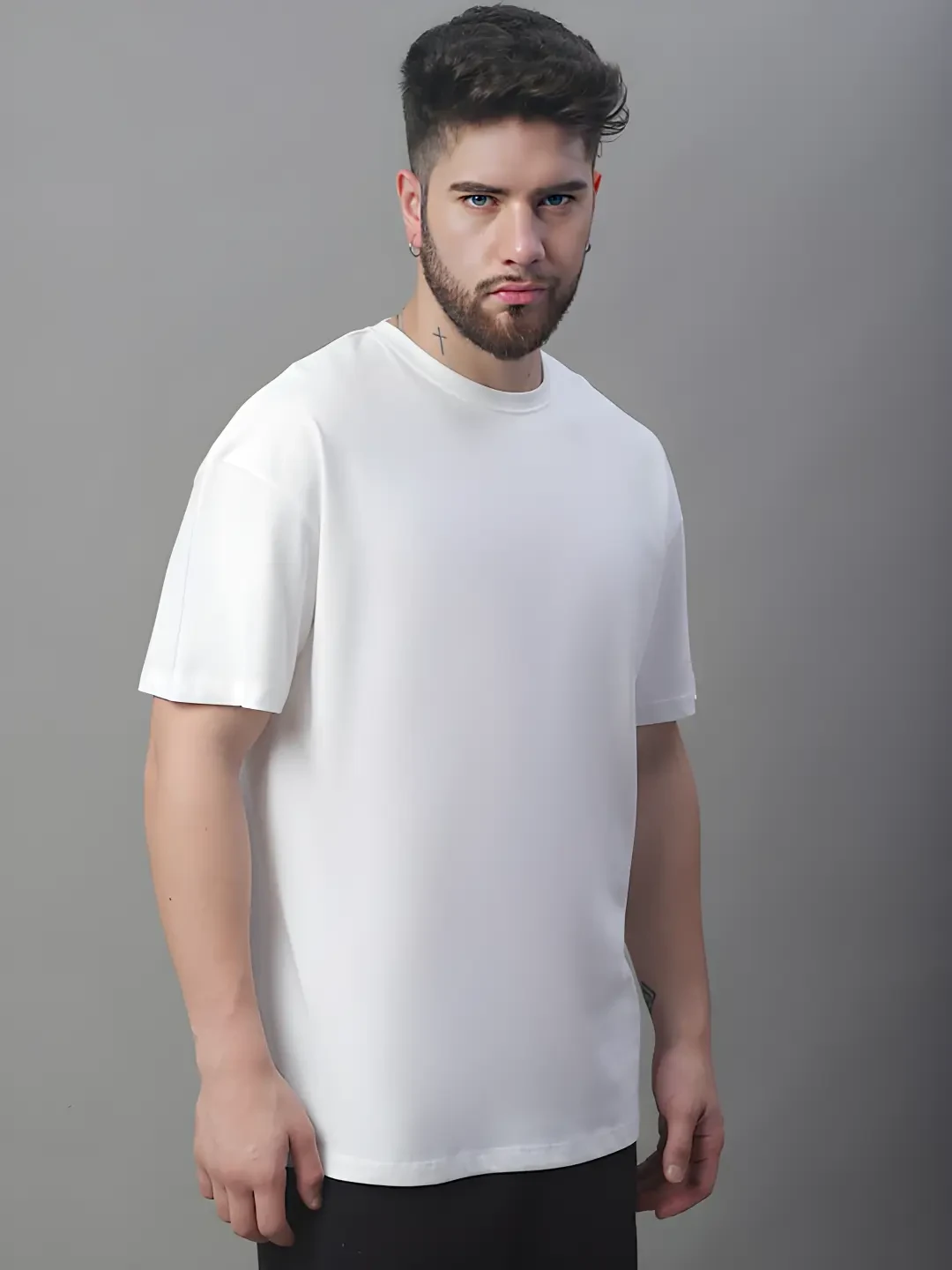 Premium White Solid Drop Shoulder 2