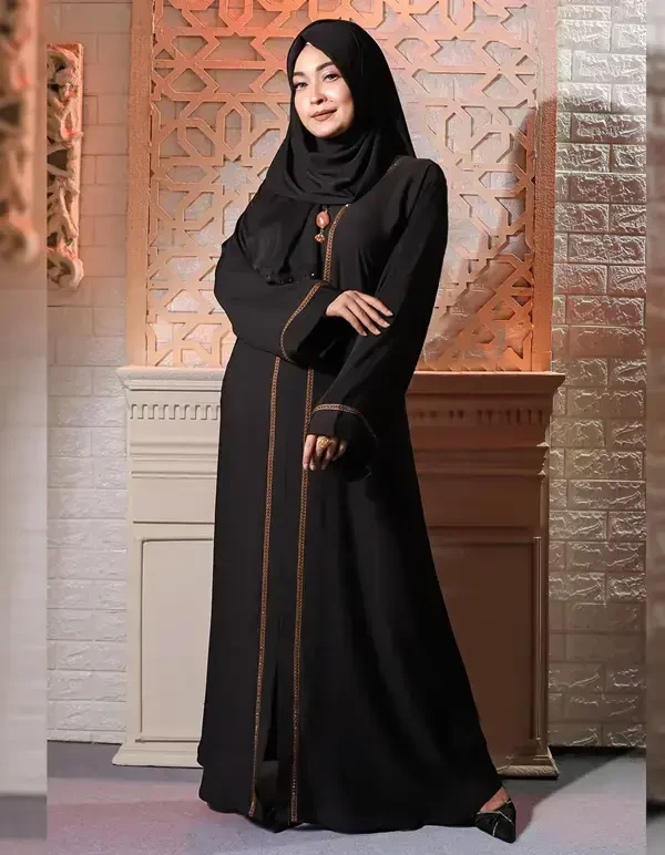 Beautiful Black Burkha with Lace Work 2