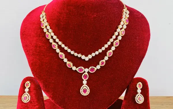 Get Gold Plated Choker Neckless Set For Girls