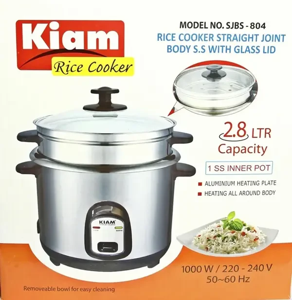 Buy Kiam 2.8 Liter Stainless Steel Rice Cooker- SJBS-804 0