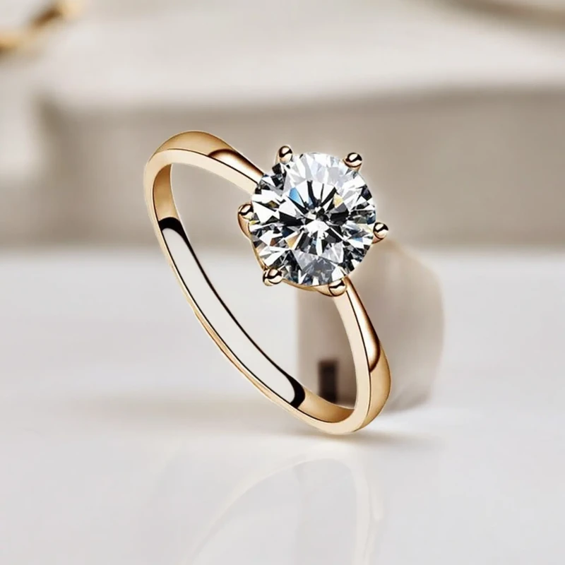 American Diamond Cut Rose Gold Finger Ring