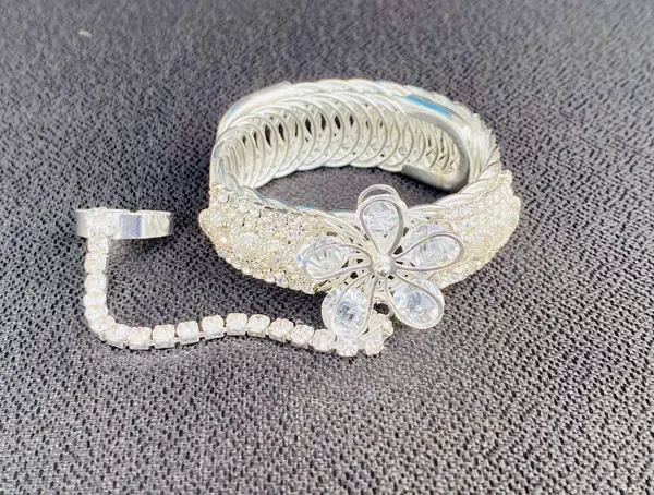 Buy Silver Color Premium Quality 2 in 1 Bangles with Ring