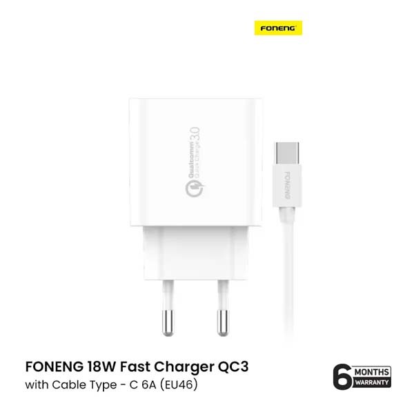 Foneng EU46 QC3 18W Fast Charger With Type-C Cable