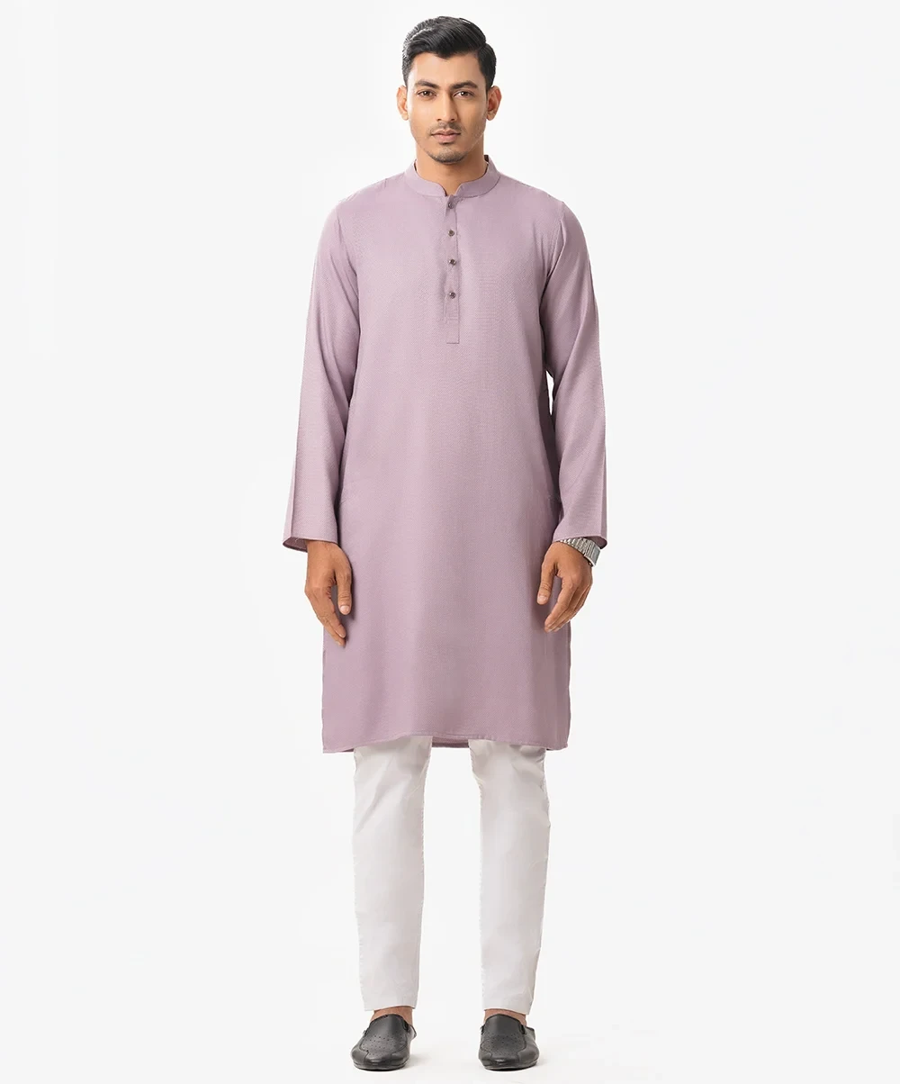 Purple Color Semi Fitted Panjabi