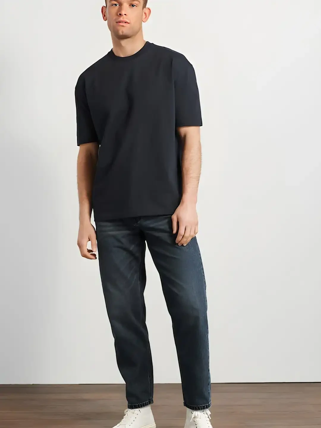 Premium Black Solid Drop Shoulder 1