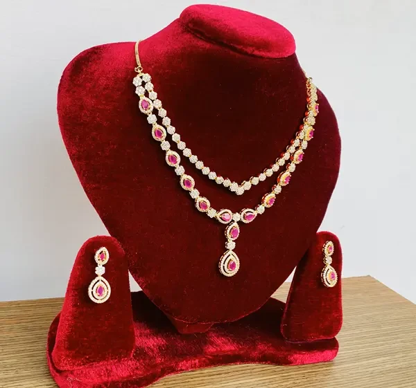 Get Gold Plated Choker Neckless Set For Girls 1