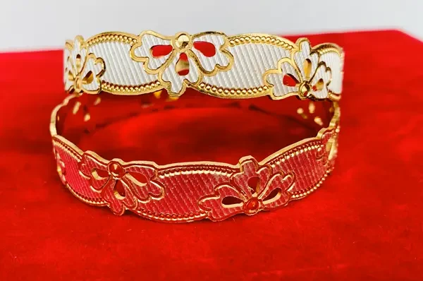 Buy Gold Plated Silver Studded Bangles for Women 5