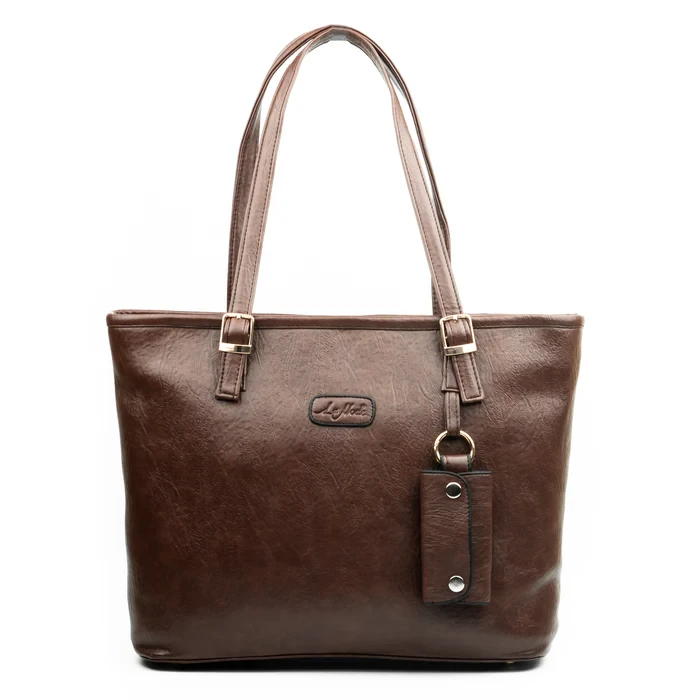 Bella Chocolate Leather Tote Bag