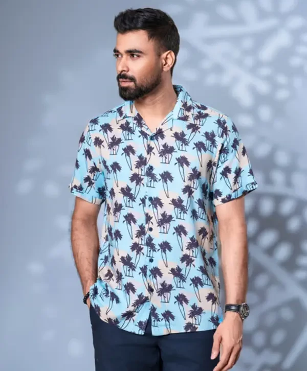 Sky Printed Half Sleeve Shirt