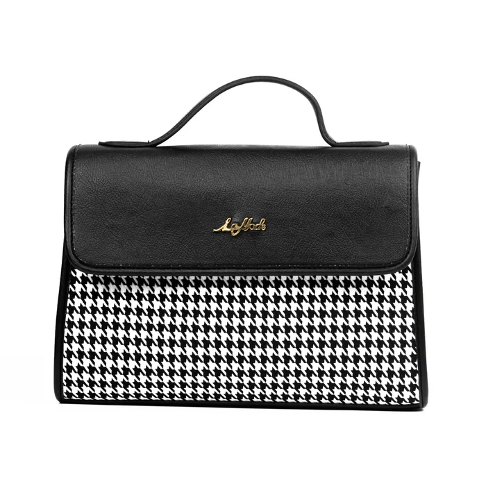 Refined Retro Black Houndstooth Ladies Shoulder Bag 0