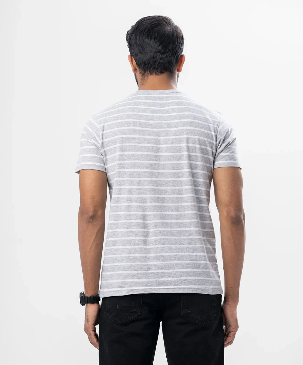 Round Neck Stripe T-Shirt 1