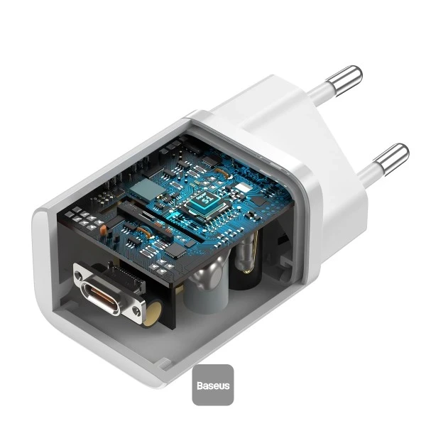 Baseus Super Si Quick Charger 1C 25W EU Sets Black (Type C To Type C Cable) 3