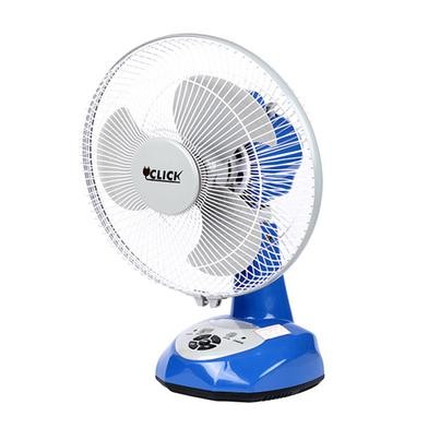 Buy Click Rechargeable Fan 12'' Blue Table Fan With USB Charger 2