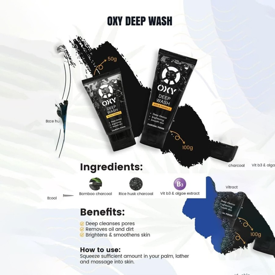 Oxy Deep Wash Men's Face Wash 100gm 2