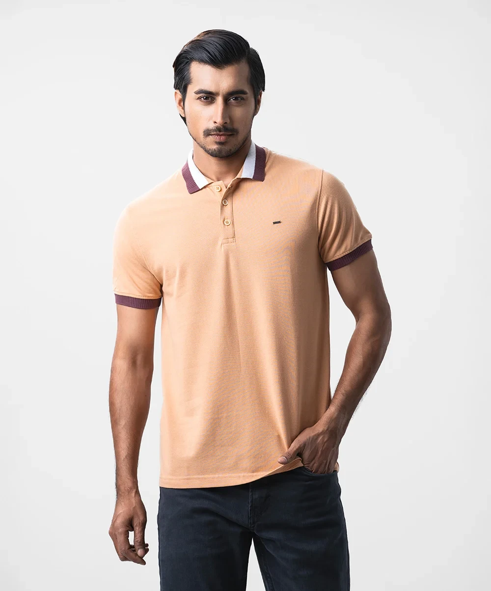 Brown Color Short Sleeve Polo