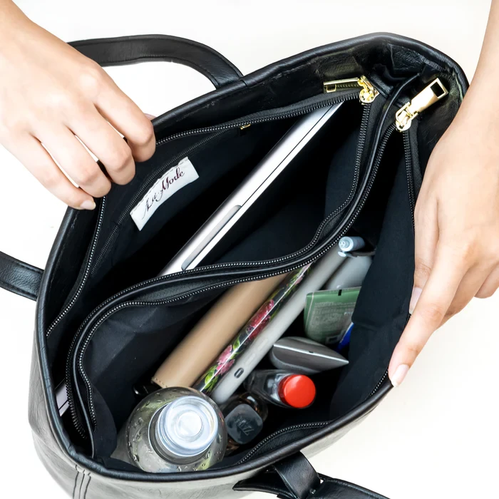 Bella Black Leather Women's Tote Bag 0