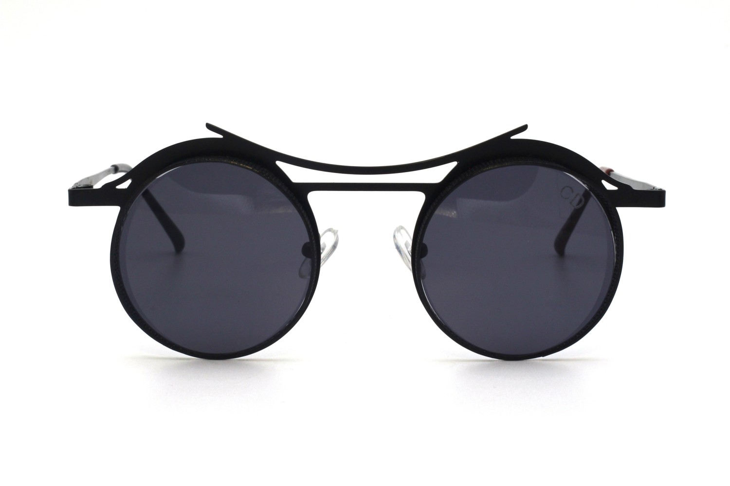 Black Round Metal Men's Sunglasses 1