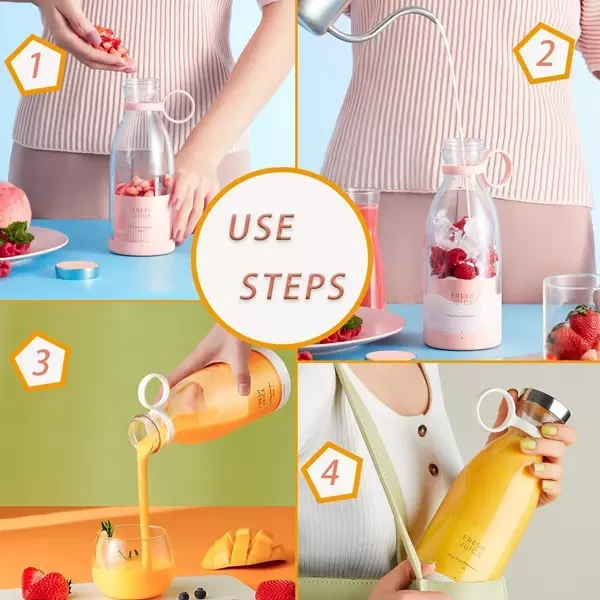 Rechargeable Bottle Shape Mini Juicer 3