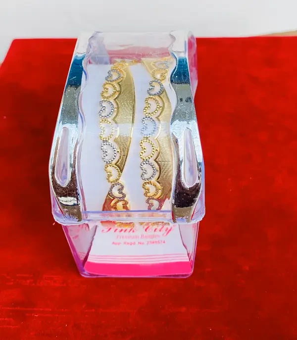 Buy Love Design Gold Plated Bangles for Girls 1