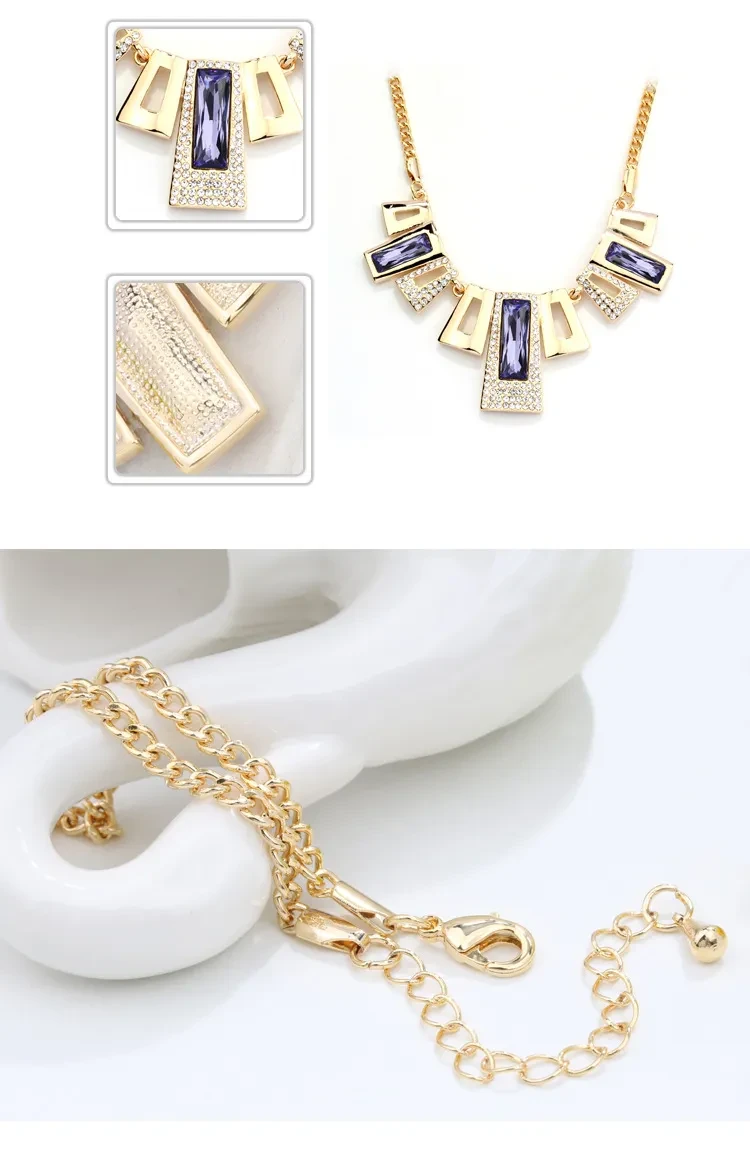 Geometric Clavicle Necklace With Crystal 0