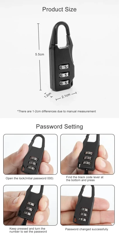 Anti-Theft Coded Lock for Bag & Luggage 0
