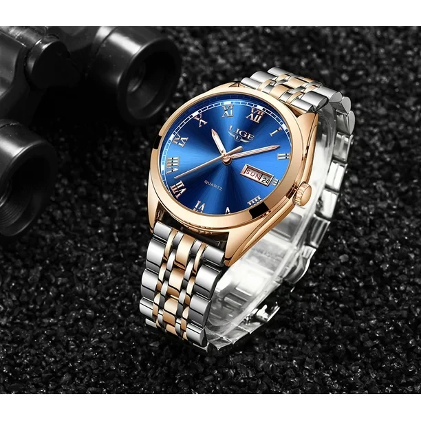 LIGE 9904 Stainless Steel Quartz Watch