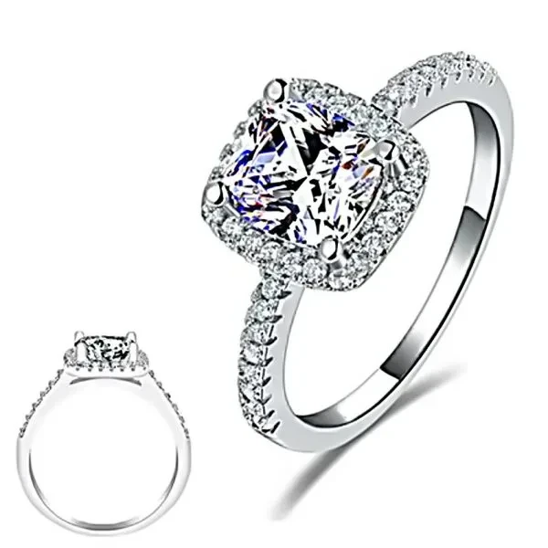 American Diamond Cut Stone Engagement Ring 1
