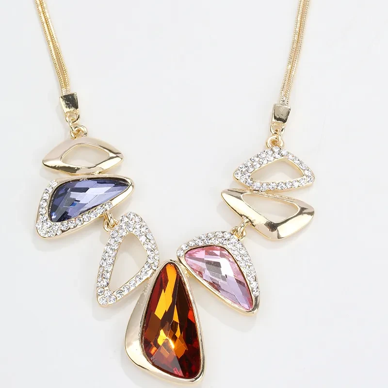 Geometric Crystal Clavicle Necklace 2