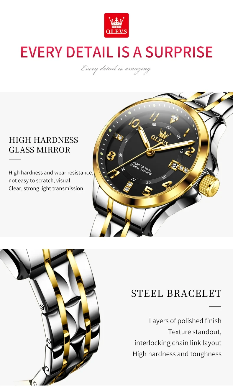 Olevs 2910 CH- Silver Gold 1