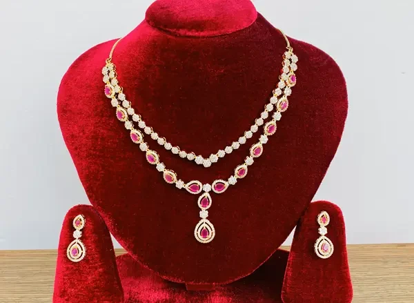 Get Gold Plated Choker Neckless Set For Girls 4