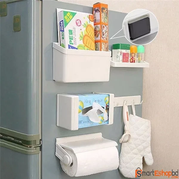 5 In 1  Kitchen Magnetic Tissue Paper Roll Holder Organizer