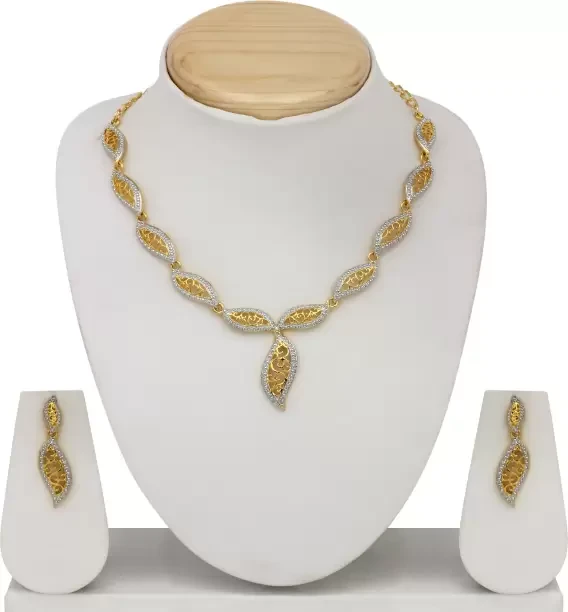 Alloy Gold Plated Gold Jewellery Set