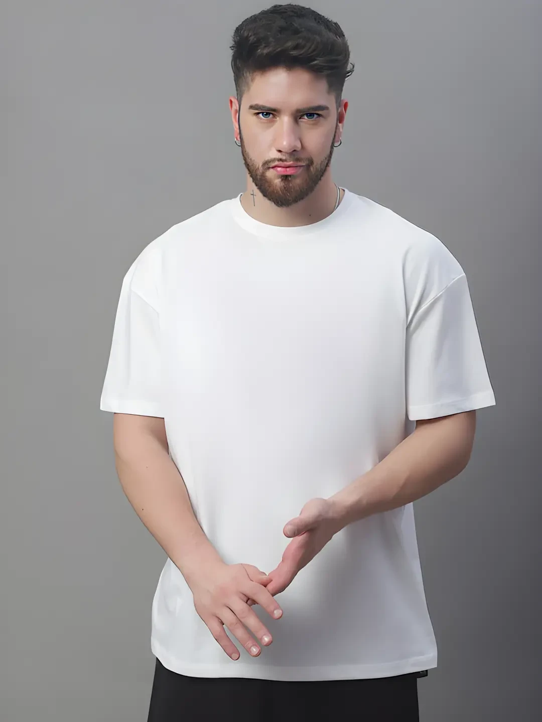Premium White Solid Drop Shoulder 0