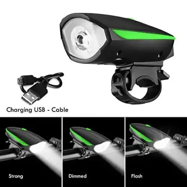 Get Waterproof and Rechargeable Bike Light with Horn 4