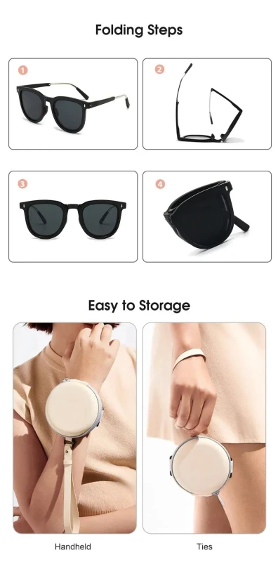 Foldable Sunglasses With UV400 Sun Protection Travel Sunglass For Men's 1