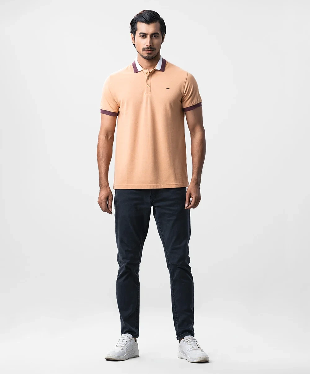 Brown Color Short Sleeve Polo 3