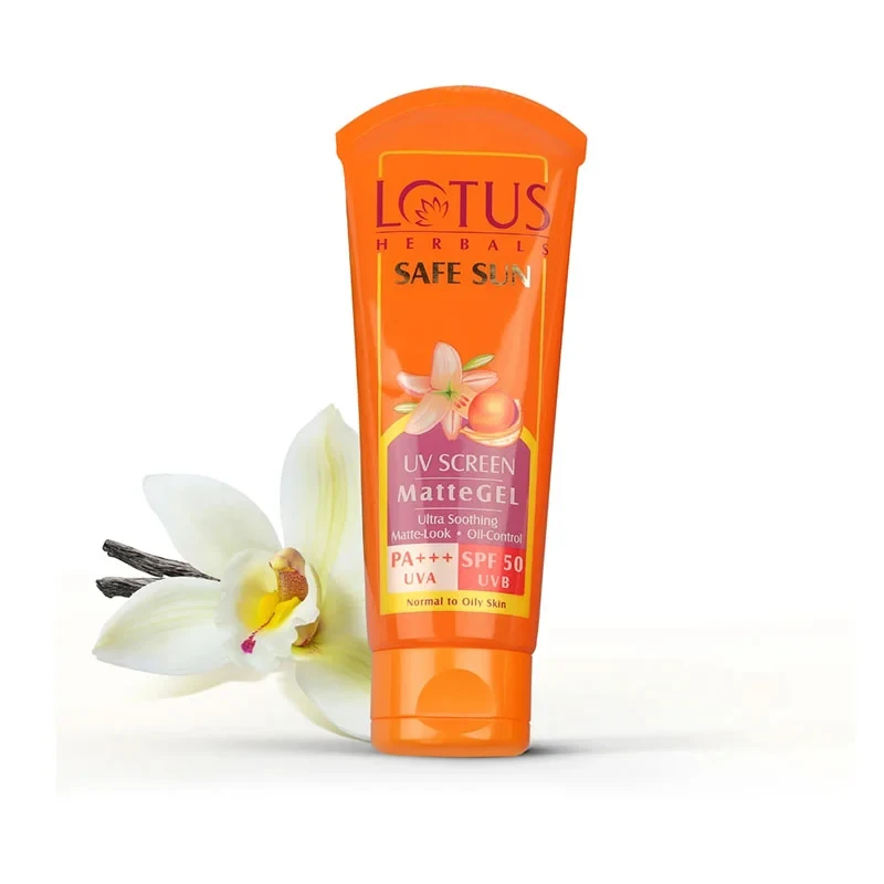 Lotus Herbal Safe Sun Block UV Screen Matte Gel PA+++ SPF50-100g