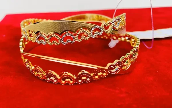 Buy Love Design Gold Plated Bangles for Girls