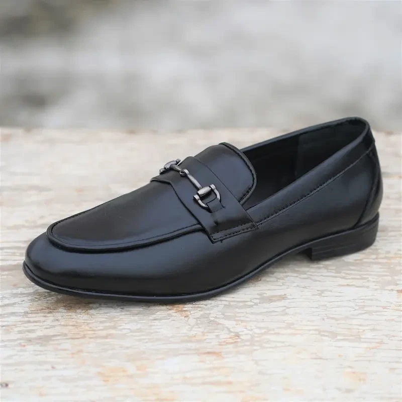 Horsebit Leather Men's Formal Shoe-Black 1