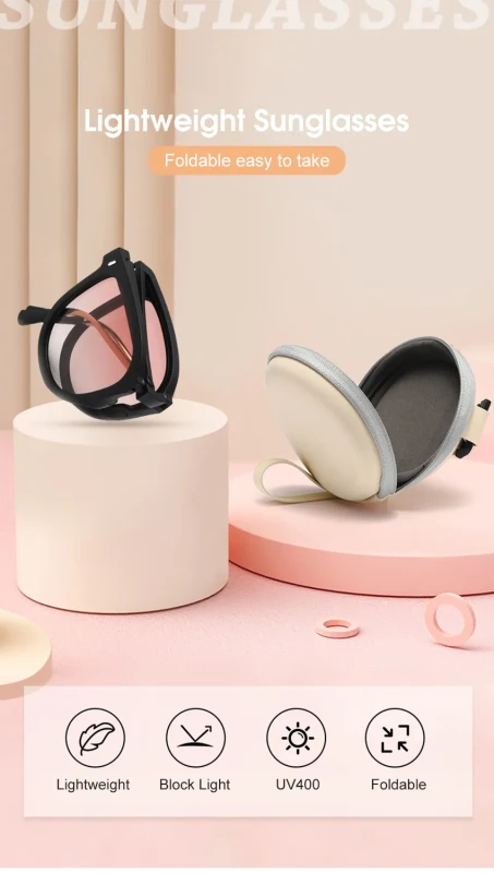 Foldable Sunglasses With UV400 Sun Protection Travel Sunglass For Men's