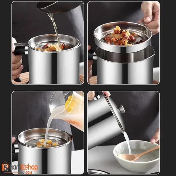 Stainless Steel Oil Strainer Jar