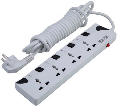 Buy Click Multiplug With 4-Port and 3-Pin 5 meter Cable