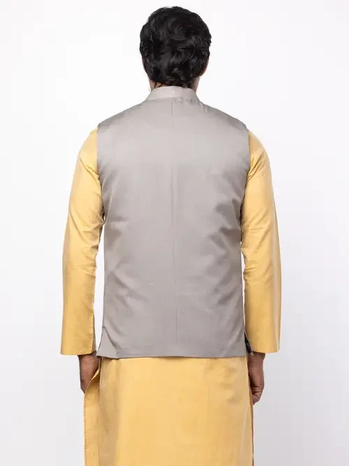 Grey Textured Cotton Koti 1