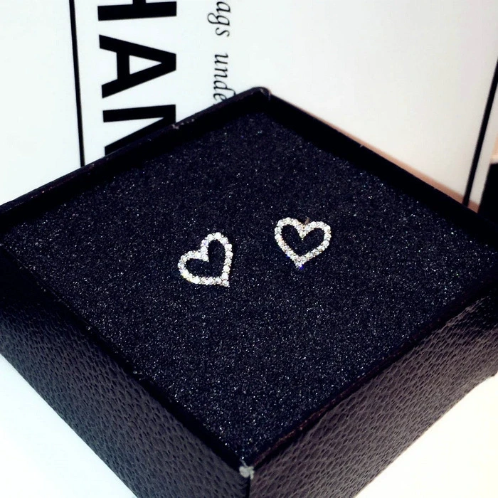 American Diamond Stone Sterling Silver Stud Earrings 1