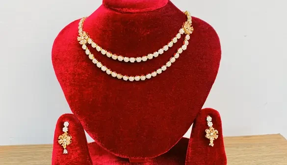 Buy Double Layer Gold Plated Weeding Jewellery Set