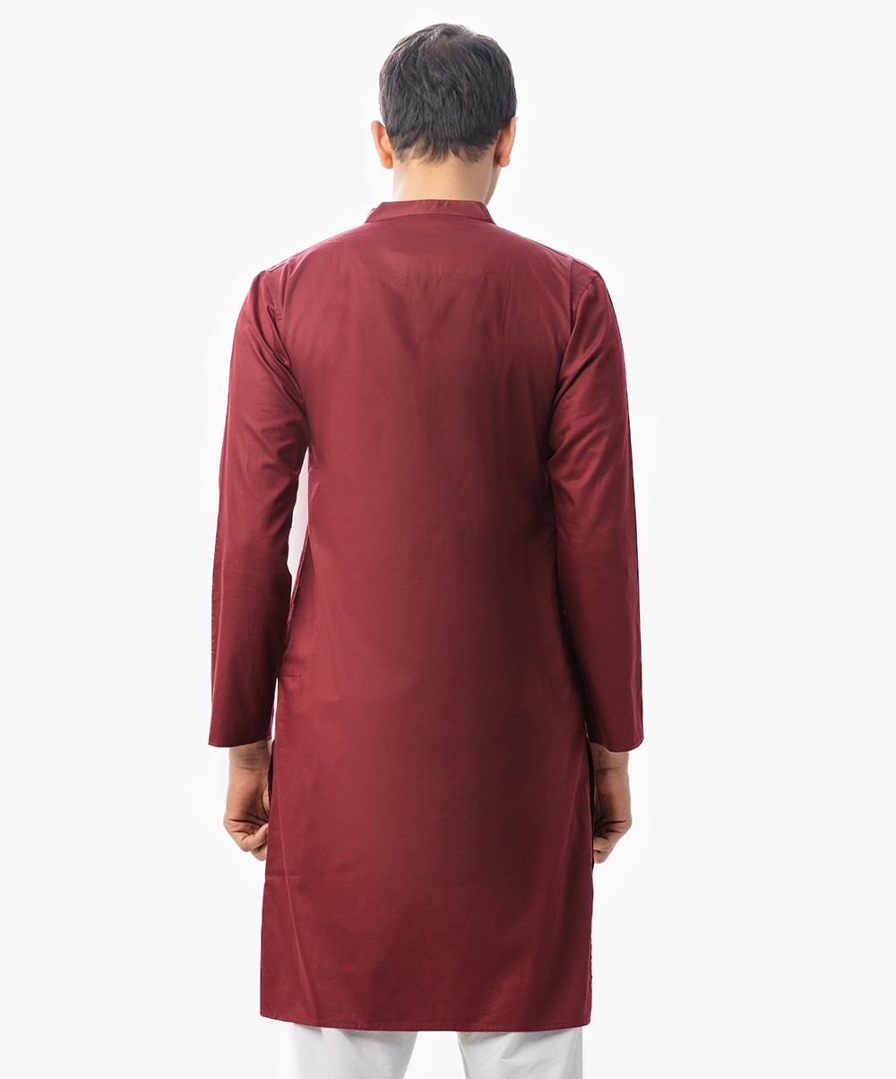 Red Color Semi Fitted Panjabi 1