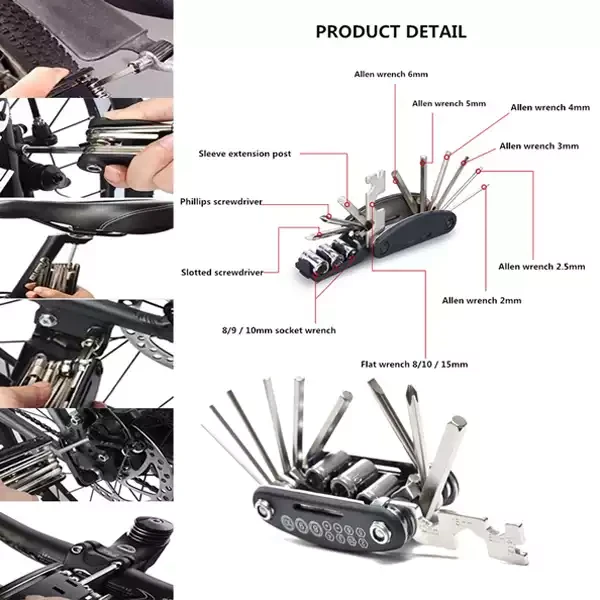 16 in 1 Portable Multipurpose Motor cycle Tool Kit
