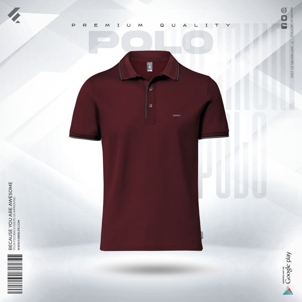 Premium Double PK Cotton Polo- Maroon