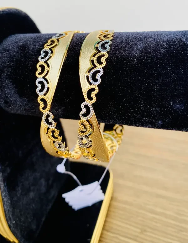 Buy Love Design Gold Plated Bangles for Girls 5